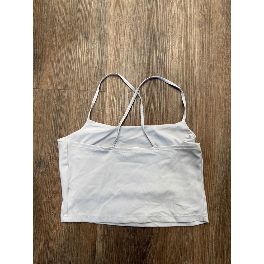 Gymshark Womens Training Cami Tank Top Light Blue Grey Strappy Back Small B4A8H